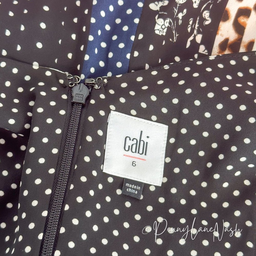 Cabi 3787 Mixed Print Crossover Peplum Camisole Tank - Picture 6 of 8